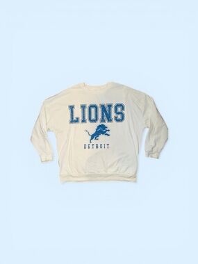 Detroit Lions Cream Graphic Tank - Team Logo Sweatshirt